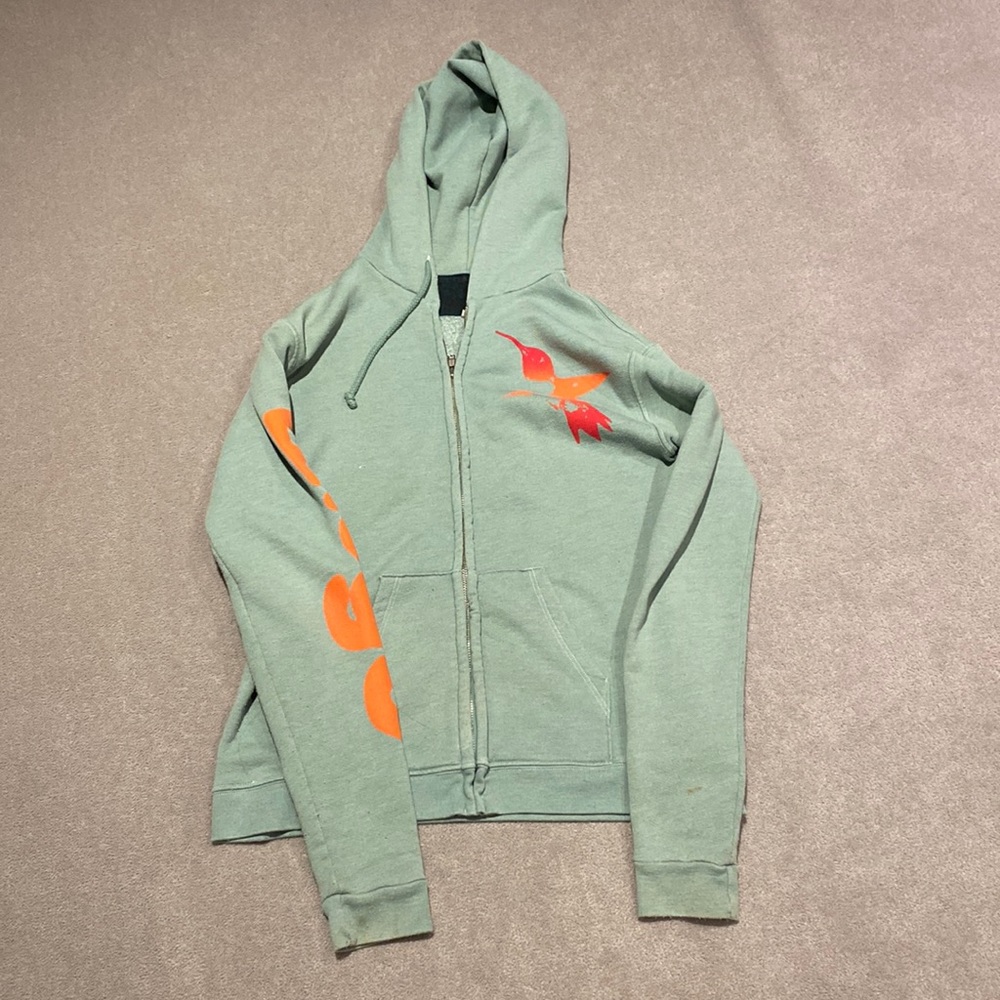 Light green free city zip-up, size 2 in womens.